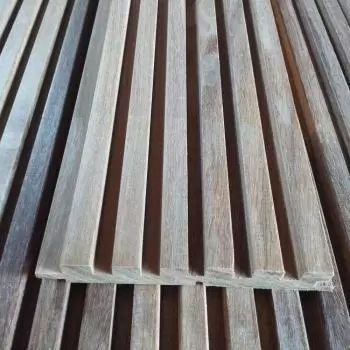 Revestimento Painel Ripado 1,5 x 1,0 -  Cumarú  Champanhe Cerne Extra( Valor m²)
